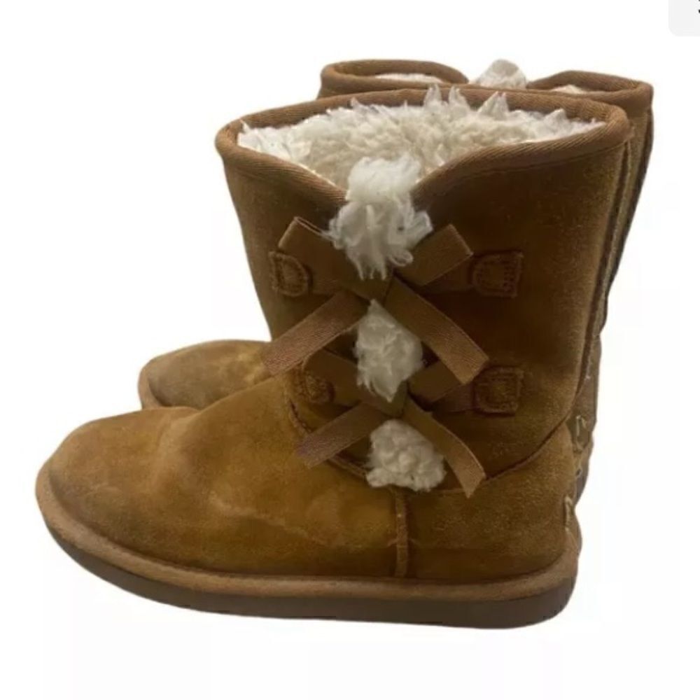 Koolaburra by UGG Size 5 Victoria Short Chestnut Brown Boots 1019372 - Picture 3 of 5
